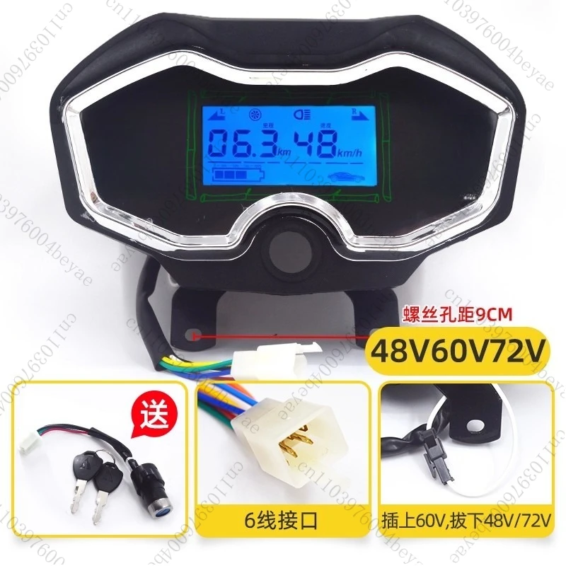 

Приборная панель электрического трехколесного велосипеда 48 В/60 В/72 В, универсальный дисплей для пробега, камерного напряжения, уровня заряда батареи и скорости