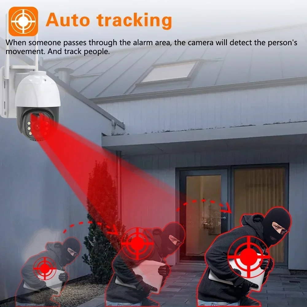 5MP Wireless PTZ Solar Camera 4G SIM With Solar Panel Night Vision Security Protection CCTV Camera Battery Surveillance Cameras