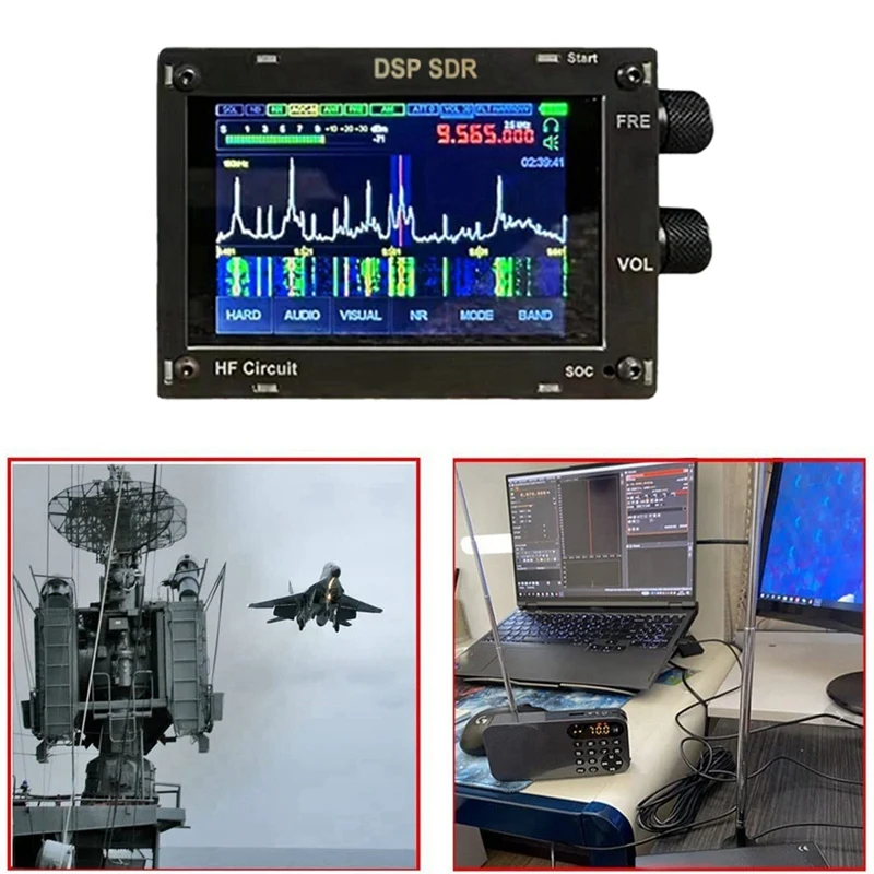 Radio de banda completa con pantalla táctil de 3,5 pulgadas, receptor DSP SDR con antena, malaquita SDR Pro, 50Khz-2GHZ