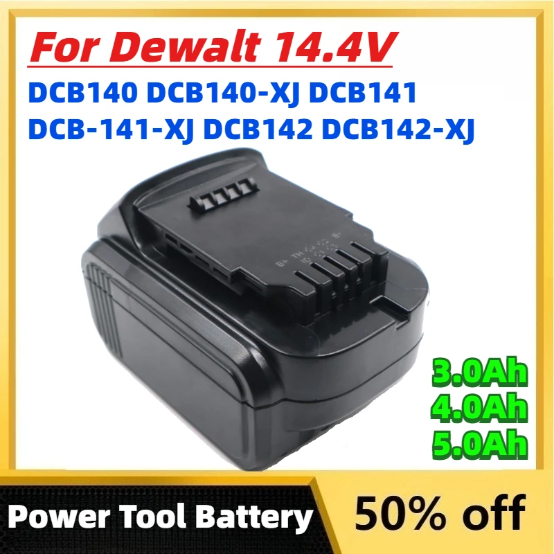 3.0Ah 4.0Ah 5.0Ah Battery For Dewalt 14.4V DCB140 DCB140-XJ DCB141 DCB-141-XJ DCB142 DCB142-XJ Electric Drill Power Tool Bateria