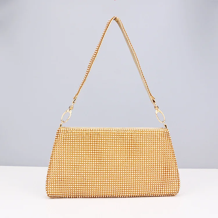 

Diamond Evening Bag Women's Par Dr Bag Versatile Evening Wear Handbag Street Trend Soft Handle Canvas Interior Zipper Cl...