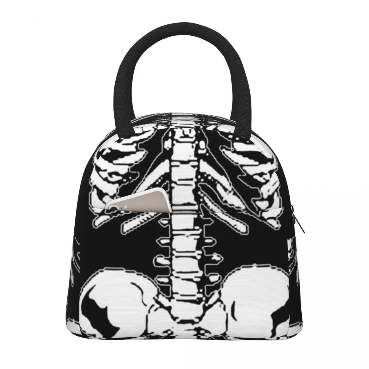 

Halloween Skeleton Lunch Bag For Child Pelvis Print Print Lunch Box Vintage Office Cooler Bag Portable Oxford Thermal Lunch Bags