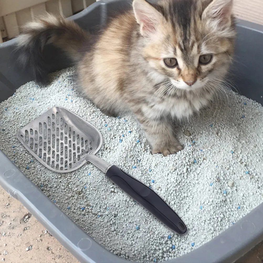 Metal Cat Litter Scoop Heavy Duty Shovel with Comfortable Grip Filtered Design for Easy Clump Scooping Litter Cleaning Tool