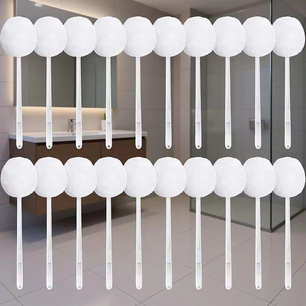 

Набор из 20 ершиков для унитаза с длинной пластиковой ручкой, одноразовые, белые, с хлопковыми насадками, 11 x 4,3 дюйма