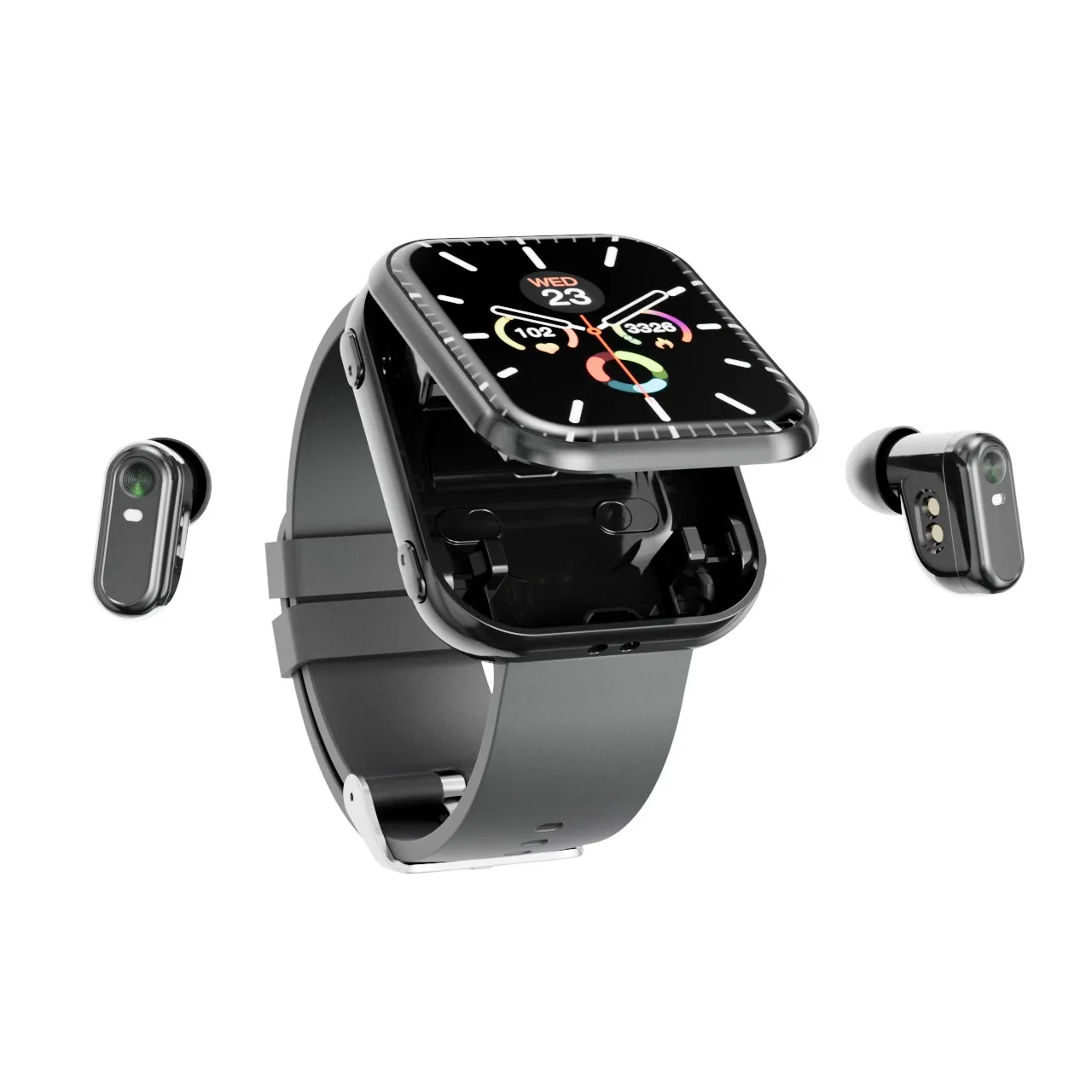 

Sports Music Smartwatch 2 in 1 Equipped With TWS Earphones HD Bluetooth Call Heart Rate Health Monitoring Waterproof Smart Watch