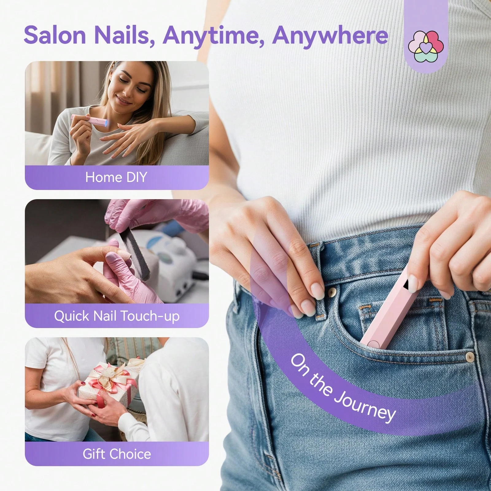 LINMANDA Portable Handheld Mini Nail Lamp for Gel Polish Quick Dry Flashlight Pen USB Nail Dryer Machine UV LED Nail Lamp