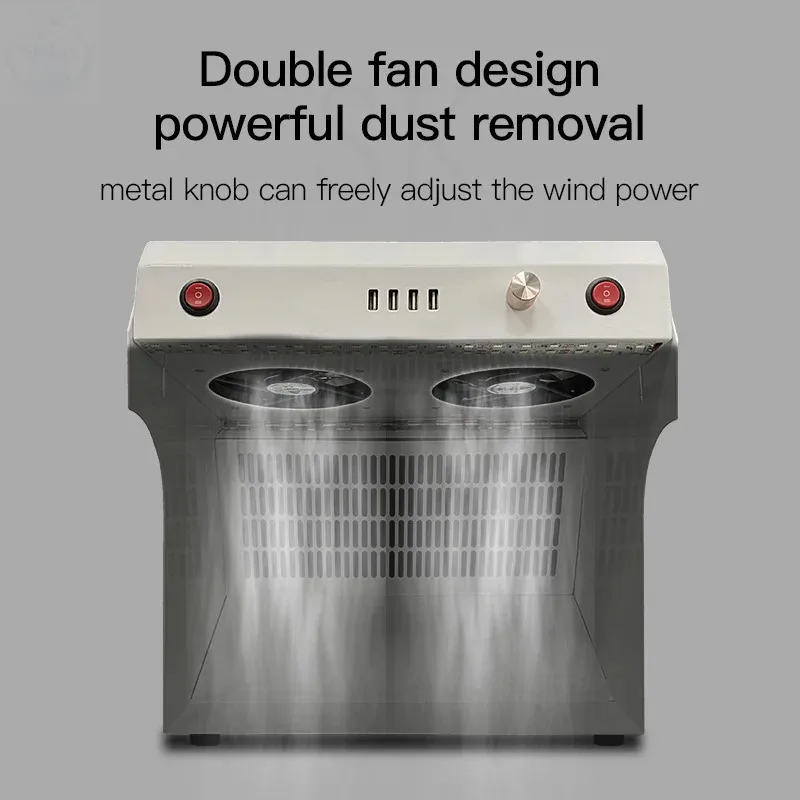 Green&White Light Dust Free Working Room 4 USB 5V-3A Anti Dust Working Bench Double Fan Adjustable Wind Clean Room Rear Smoking