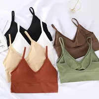 Women Sexy Crop Tops Bra Tube Top Female Streetwear Sleeveless Seamless Sports Bra Crop Camis Top Tee Bandeau Top Basic Tank