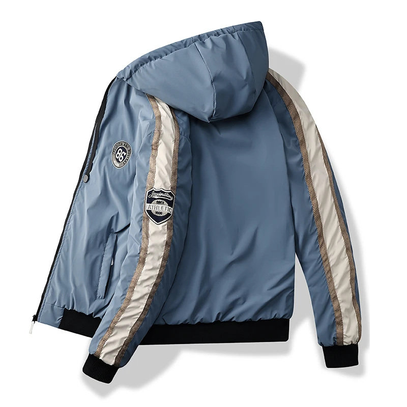 Gorasion Men's Autumn Winter Fashion Cotton Padded Jackets Thick Fleece Hooded Jackets Solid Color High Quality Casual Jackets