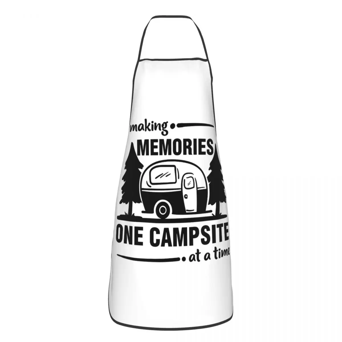 Custom Happy Campers Adventure Camping Bib Aprons Men Women Unisex Kitchen Chef Tablier Cuisine for Cooking Baking Painting