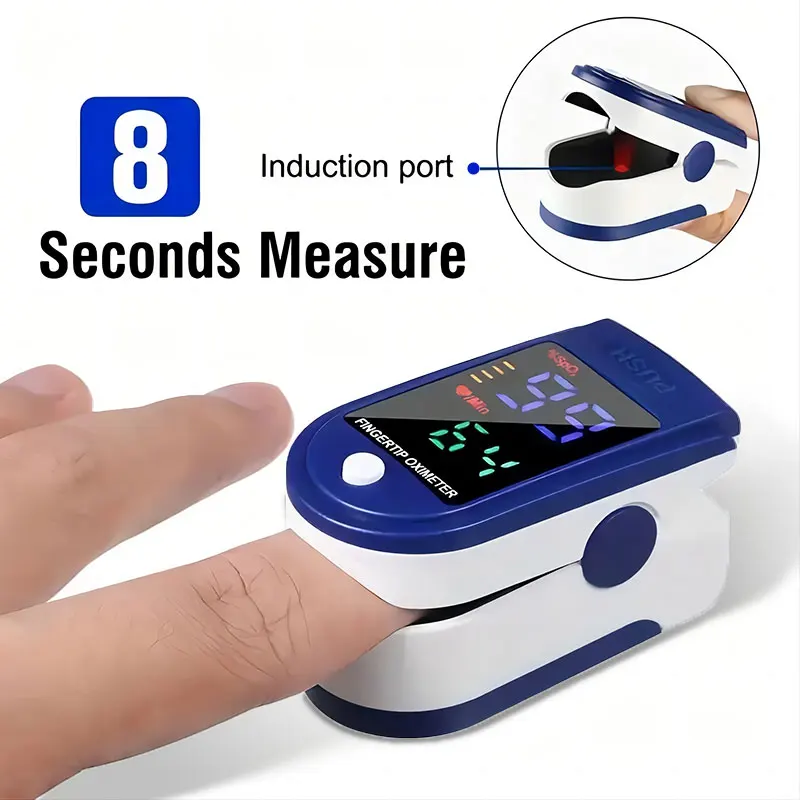 Fingertip Oximeter Blood Oxygen Saturation Monitor SpO2 With Pulse Rate Measurement Portable LED Display No Battery