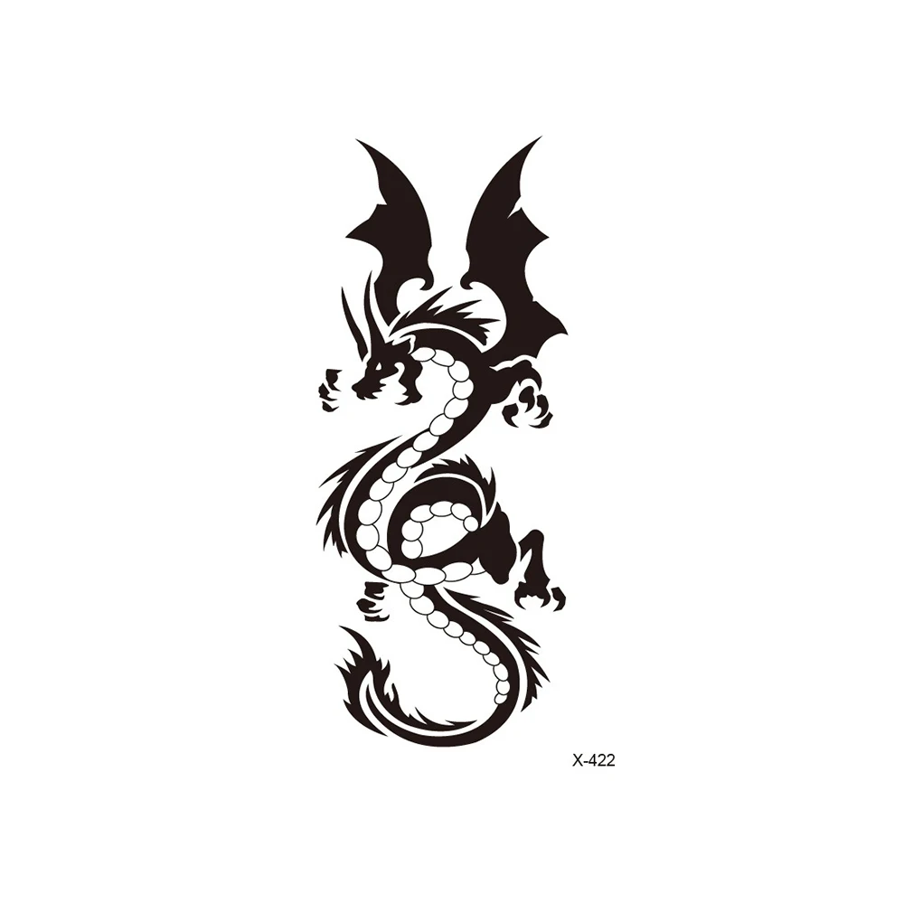 

Wholesale 100 PCS Temporary Tattoo Water Transfer Stickers Beauty Body Art Wolf Cat Totem Butterfly Dragon for Man Girl 105x60mm