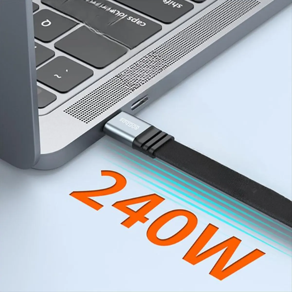 Câble de données USB4 double Type-C multifonction SWXF 80 Gbit/s, charge rapide PD240W, 15 cm, tressé, pour batterie externe