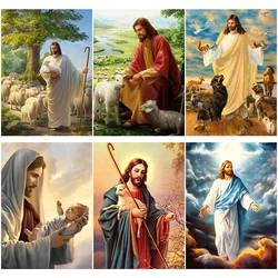 DIY Christian Diamond Painting Religion Jesus Godweather Full Diamond Mosaic Embroidery Animal Cross Stitch Set Home Decoration