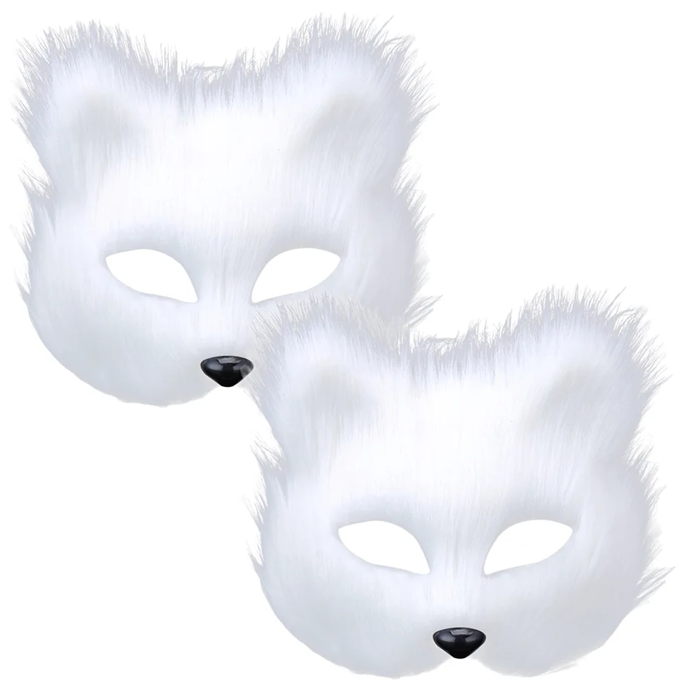 2 pezzi di peluche maschera animale travestimento costume cosplay accessori per feste uomini e donne gatto