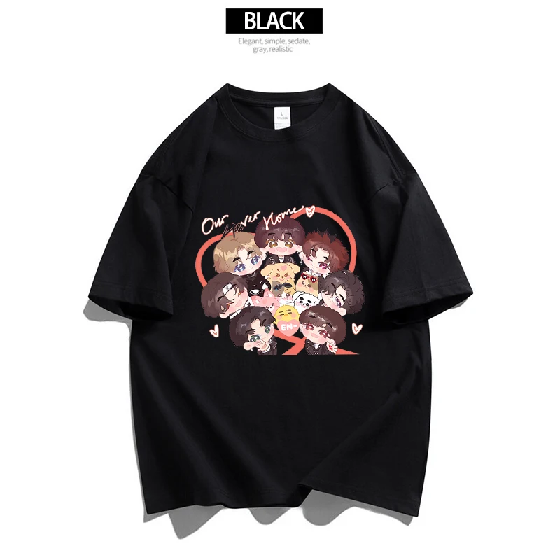 Kpop ENHYPEN T Shirt Woman Man Short Sleeve Girl Breathable Top