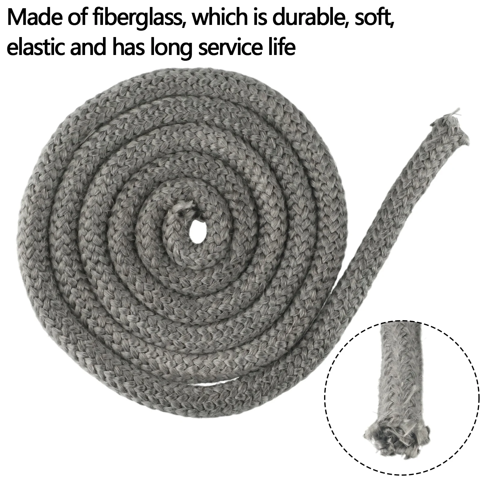 Efficient Wood Burning Stove Door Seal with Black StoveFire Rope 1416mm Length 2m Fiberglass Stove Door Gasket