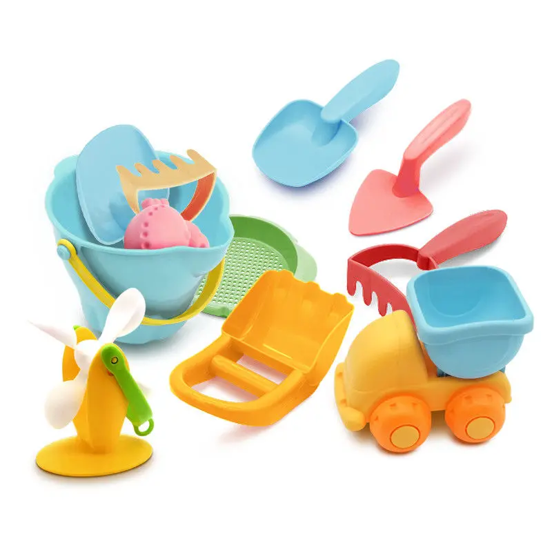 

15pcs Summer Soft Plastic Baby Beach Toys Kids Mesh Bath Play Set Beach Party Cart Bucket Sand Molds Tool Water Game Toys Gifts