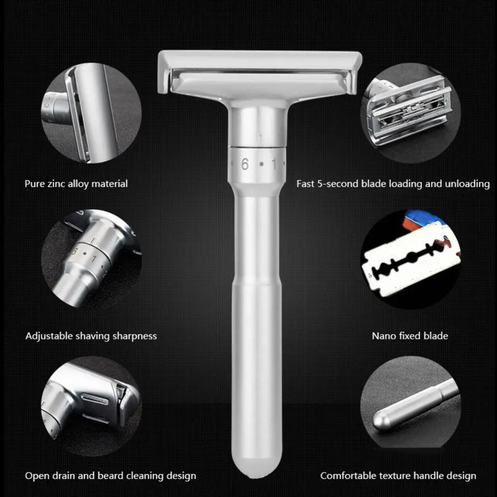 Steel Blade Mild Male Womens Hair Removal Tool Double Edge Razor Classic Men Shaving Adjustable Safety Razor Manual Shaver