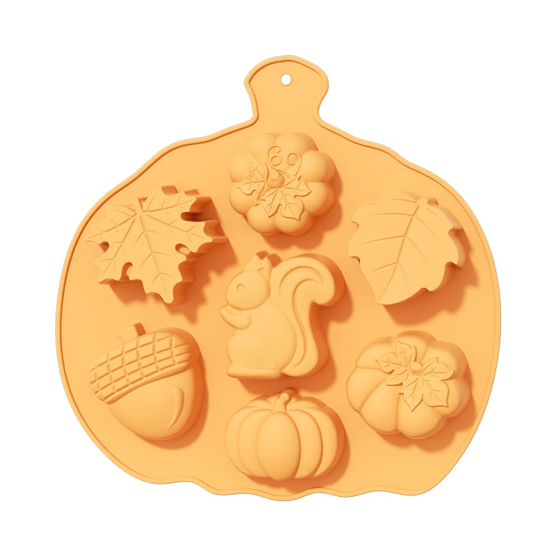 2PS  Halloween Scary Pumpkin Silicone Mold Ghost Hat Skull  Cube Chocolate Food Baking Tray Mold Cookie Biscuit Cake Baking Mold