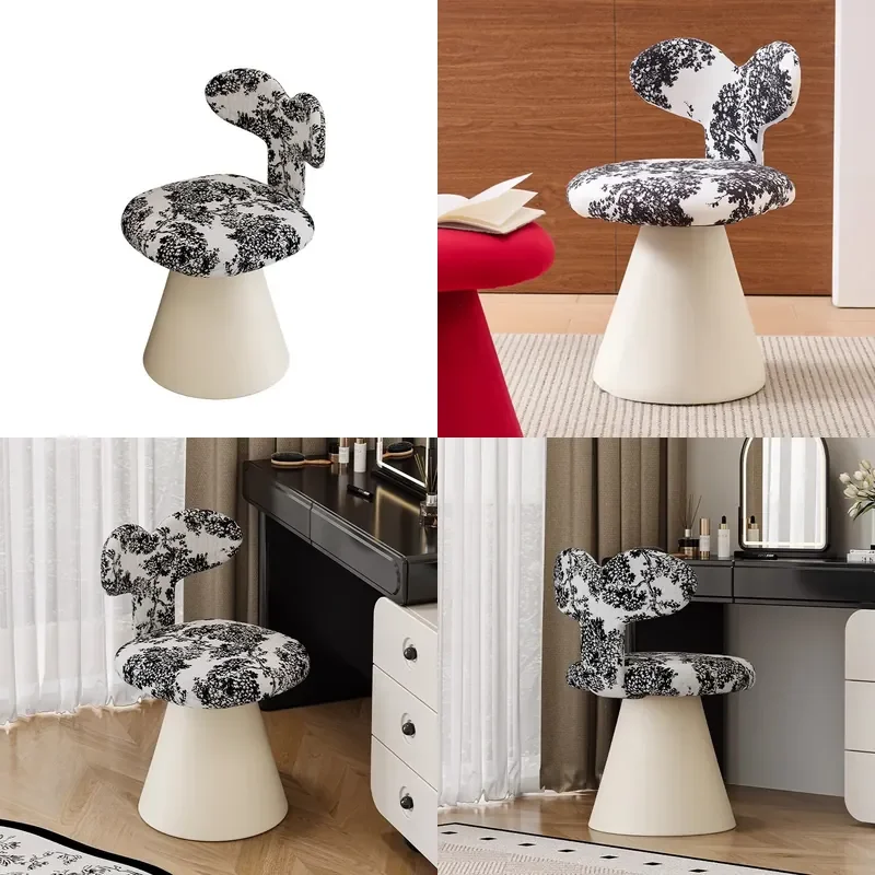 Modern Light Luxury Makeup Vanity Chair with Backrest Simple Design for Home Bedroom Beauty Salon Manicure Dressing Seat