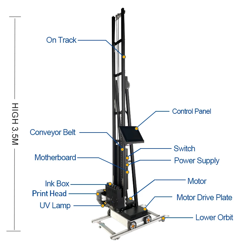 TH-UV700P Pro Factory طابعة نافثة للحبر جدارية عمودية ثلاثية الأبعاد UV طابعة جدارية داخلية وخارجية مع 3 رؤوس طباعة Epson DX10 #4