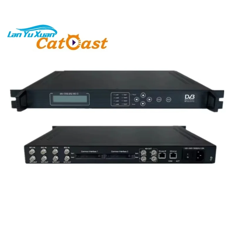 Digital Broadcasting Distribution Systems DVB-S/S2 4-Channel 4xASI RF to IP with CI IRD (Metal)