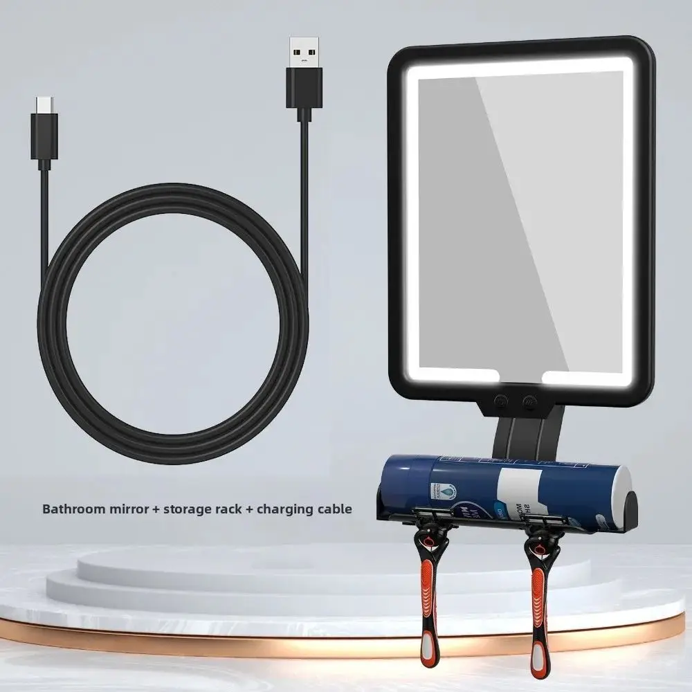 Rechargeable Battery Fogless Shower Mirror Adjustable Waterproof Wall-Mounted Mirror Wall-Mounted Convenient