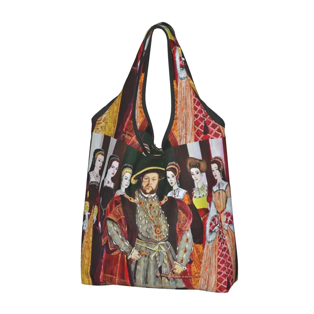 King Henry 8th And His Six Wives Portable Tote Shopping Bags Large Capacity Shopper Bag Grocery Handbag Shoulder Bag