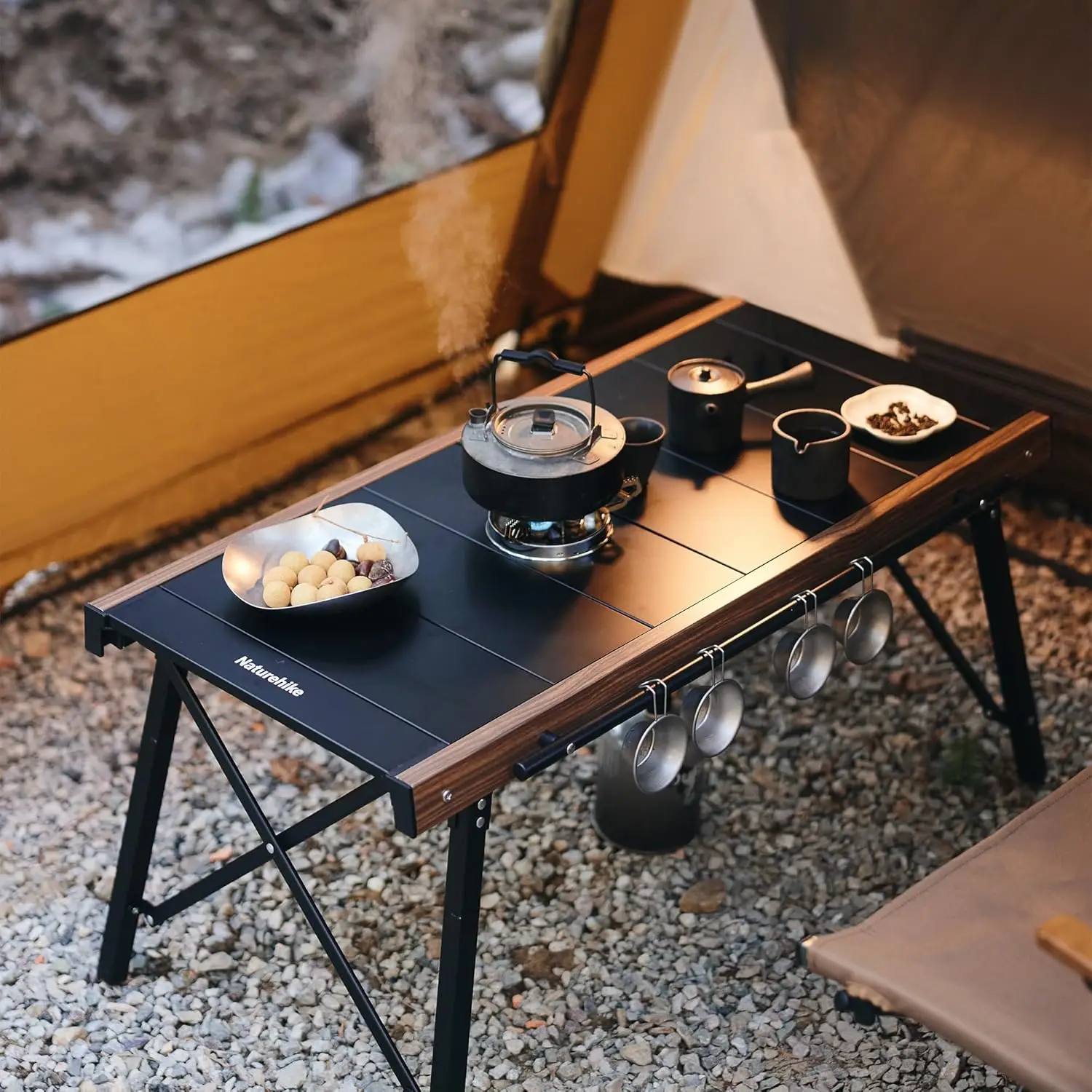 Folding IGT Camping Table, Portable Outdoor IGT Cook System, Ultralight Aluminum Camp Table with Carry Bag for Car Ca