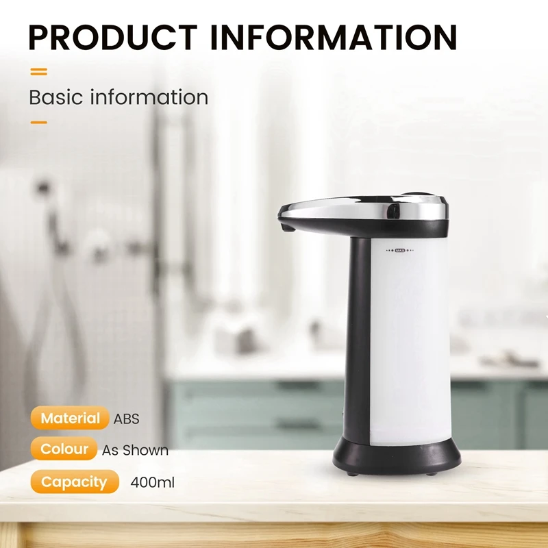 400ML Liquid Soap Dispenser Automatic Intelligent Touchless Sensor Induction Hand Washer For Kitchen Bathroom Equipment