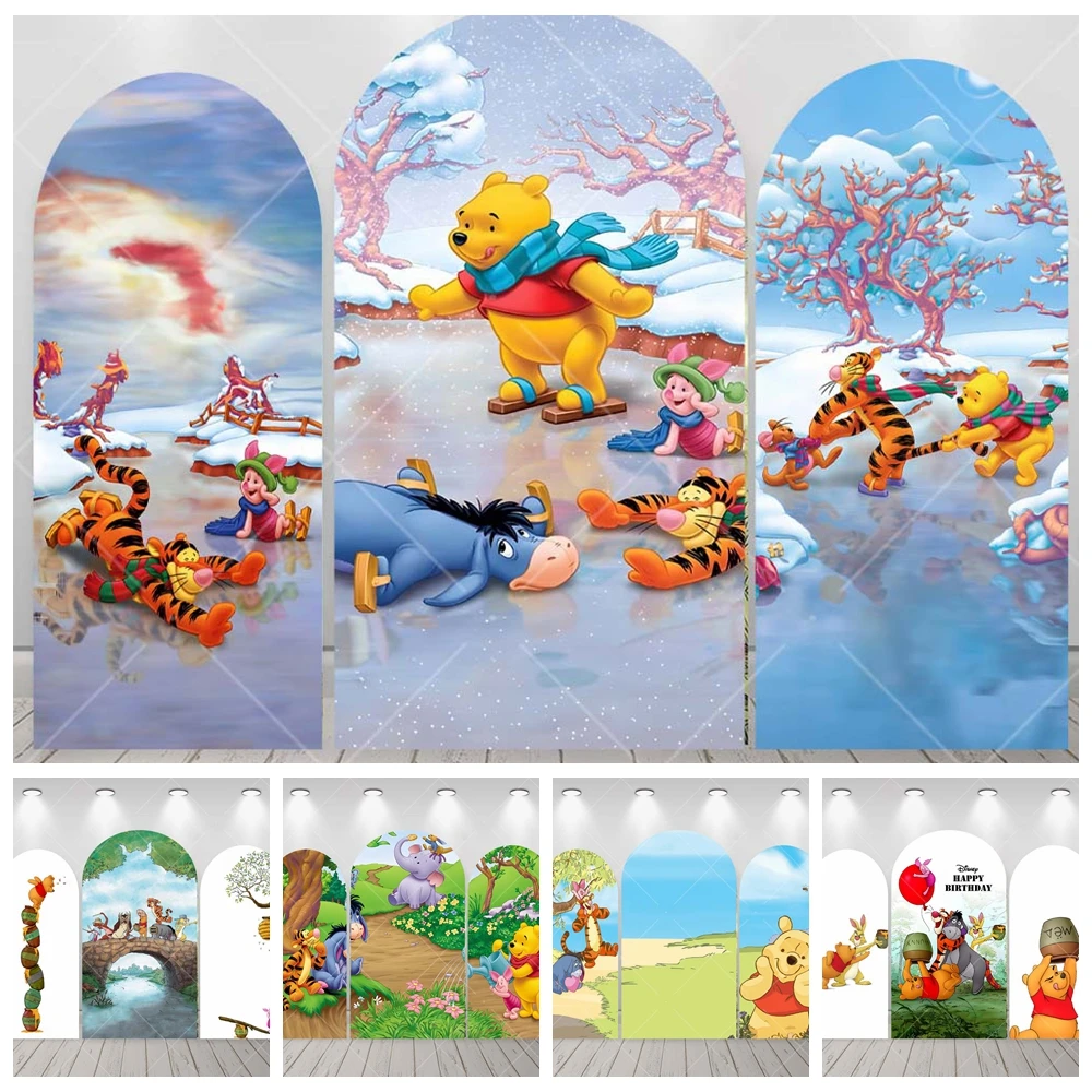 

Disney Cute Winnie the Pooh Tigger Kids Birthday Gift Party Cartoon Arch Backdrop Custom Kids Room Photo Poster Decor Background