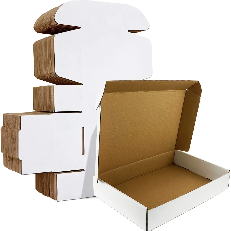 

40 Pack Durable Shipping Box Corrugated Cardboard Boxes, Used for Small Business Packaging, Storage, Mobile Transportation, Crafts, Gifts (white, 13x10x2 Inches), Suitable for Birthday Gift Packaging, Graduation Gift Packaging