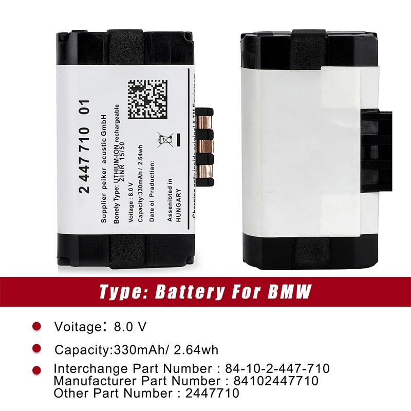 Car SOS Emergency Battery 84102447710 2447710 Replacement Parts For BMW F20 F21 F22 F40 F87 F82 F83 G30 F90
