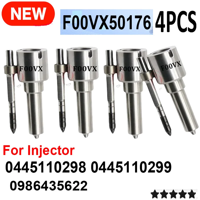 4PCS For Injector 0445120298 0445120299 F00VX50176 Common Rail Piezo Nozzle 0986435622 0 445 120 298 0 445 120 299