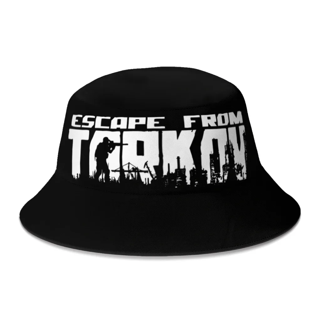 New Unisex Polyester Escape From Tarkov Logo Bucket Hat Women Autumn Sunscreen Fedoras Cap  Men Outdoor Travel Fishing Hats