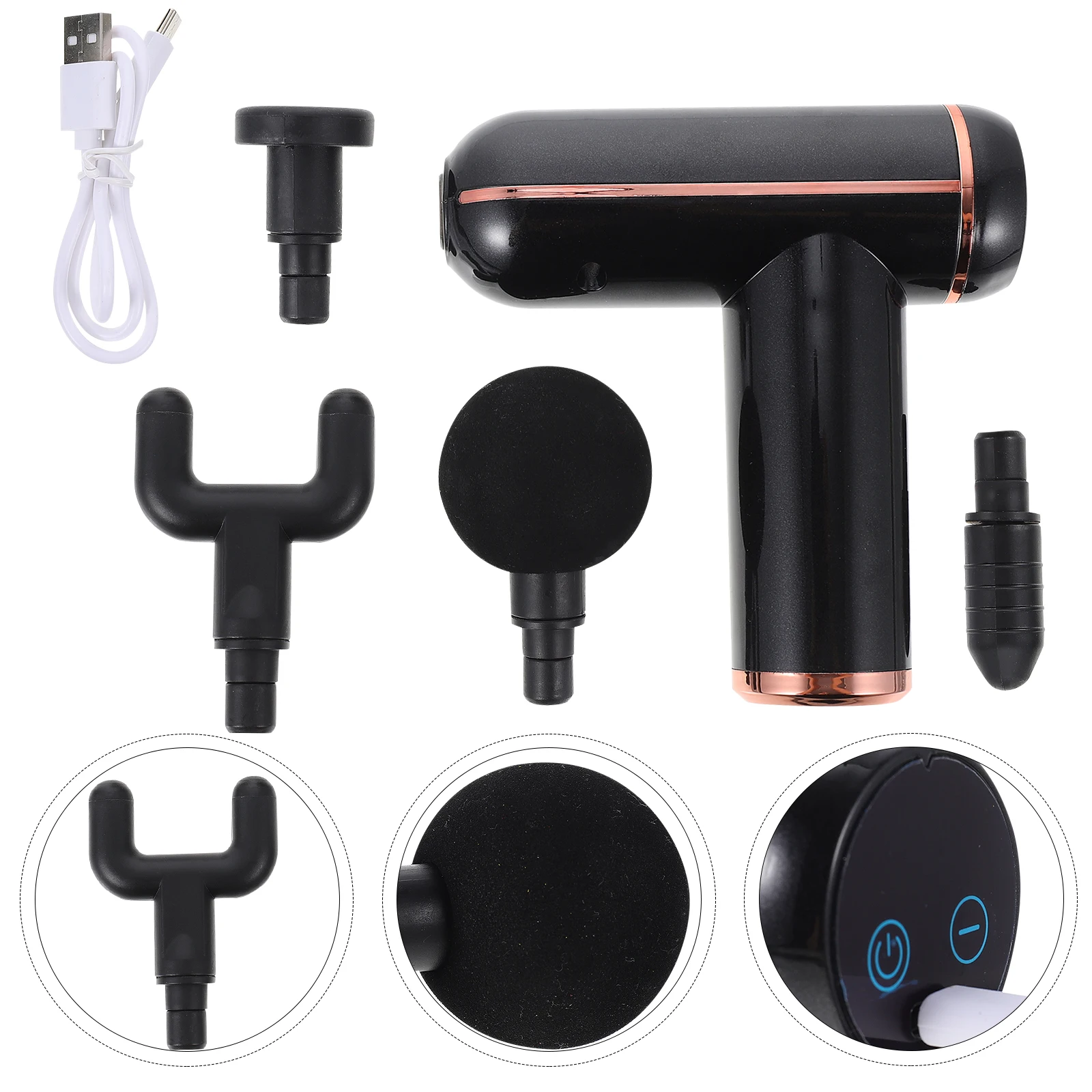 

1 комплект, портативный фасциальный массажер, 6 скоростей, сенсорный экран, дизайн, 4 массажных головок, устройство Musclerelax, удобное для путешествий, переплет