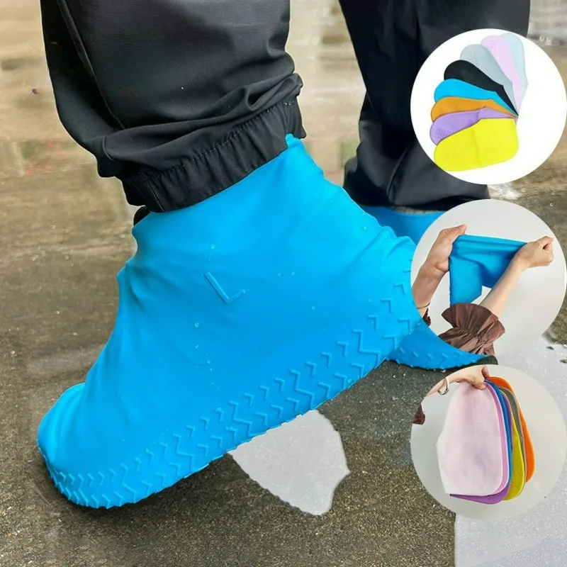

Rubber Rain Boot Overshoes Silicone Waterproof Shoe Covers for Outdoor Use, Reusable Non-Slip Rainy Day Boots Cover rain cover