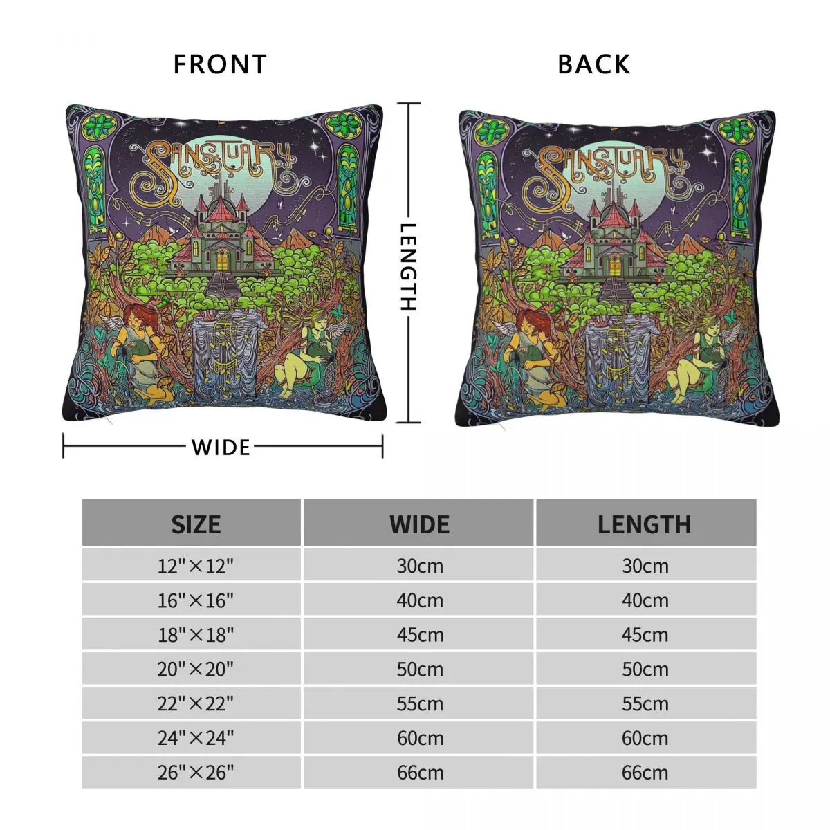 Sanctuary With Angels Square Pillowcase Polyester Linen Velvet Printed Zip Decorative Pillow Case Home Cushion Cover 18