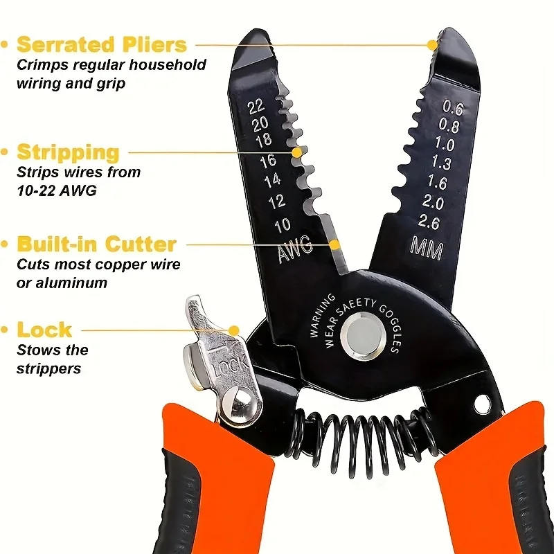 Multi-Functional Electrician Wire Stripper & Crimper Tool - Perfect For Peeling & Network Cabling