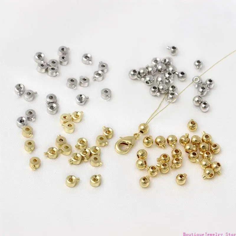 E1PE 20pcs Spacer Bead Round Bead Connector for Custom Crafts Jewelry Making Supplies