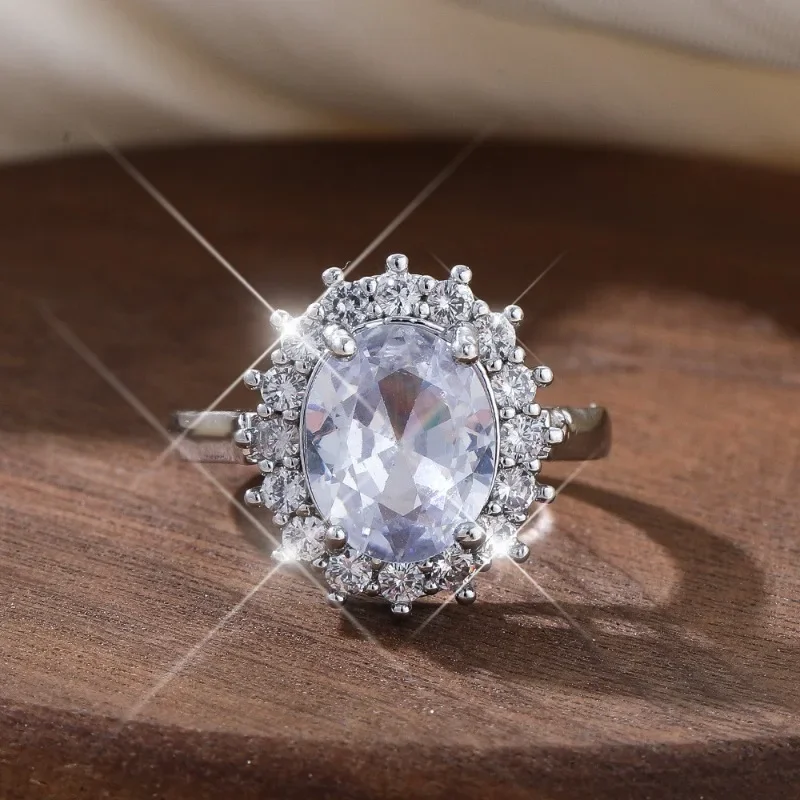 The New Fashion Women's Ring Set Diamond Simple Personality Copper Inset Zircon Everything Stylish Luxury