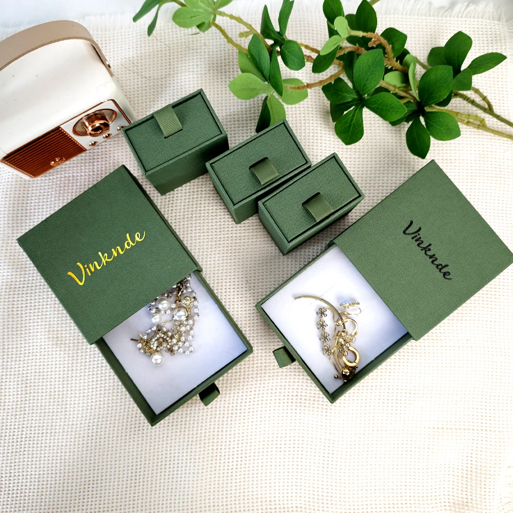 

Шкатулка для драгоценностей с выдвижным ящиком по индивидуальному заказу для колец, ожерелья, сережек, текстурированная картонная подарочная упаковка, шкатулки для драгоценностей с индивидуальным логотипом