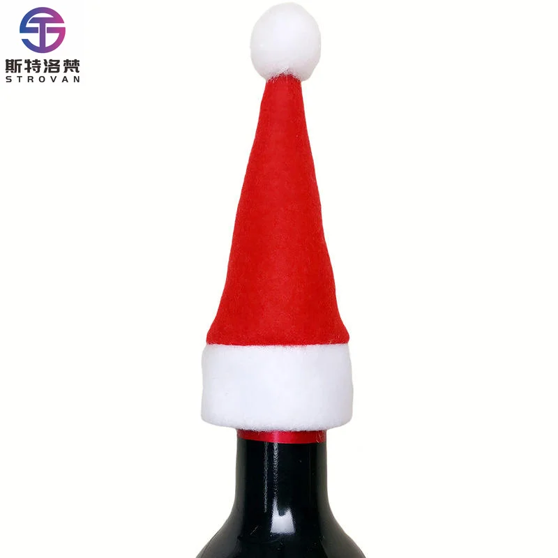 

Red Christmas Santa Hats for Crafts 10pcs Mini Santa Hat Cup Bottles Cover