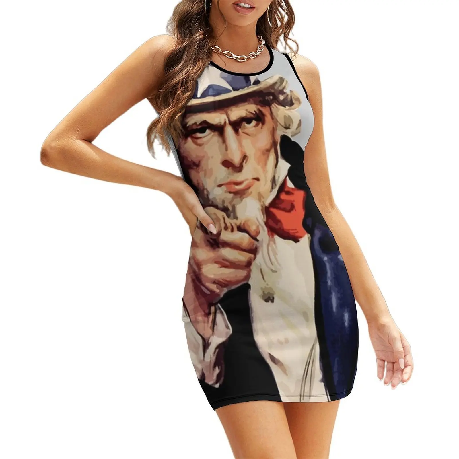 

Original Uncle Sam Sleeveless Sundress luxury woman evening dress dress women summer elegant women's sets