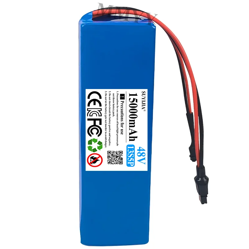 48V 13S5P 15000mAh Lithium Battery Pack High-power 15AH 18650 Battery with 30A BMS Electric Vehicle Electric Motorcycle Battery
