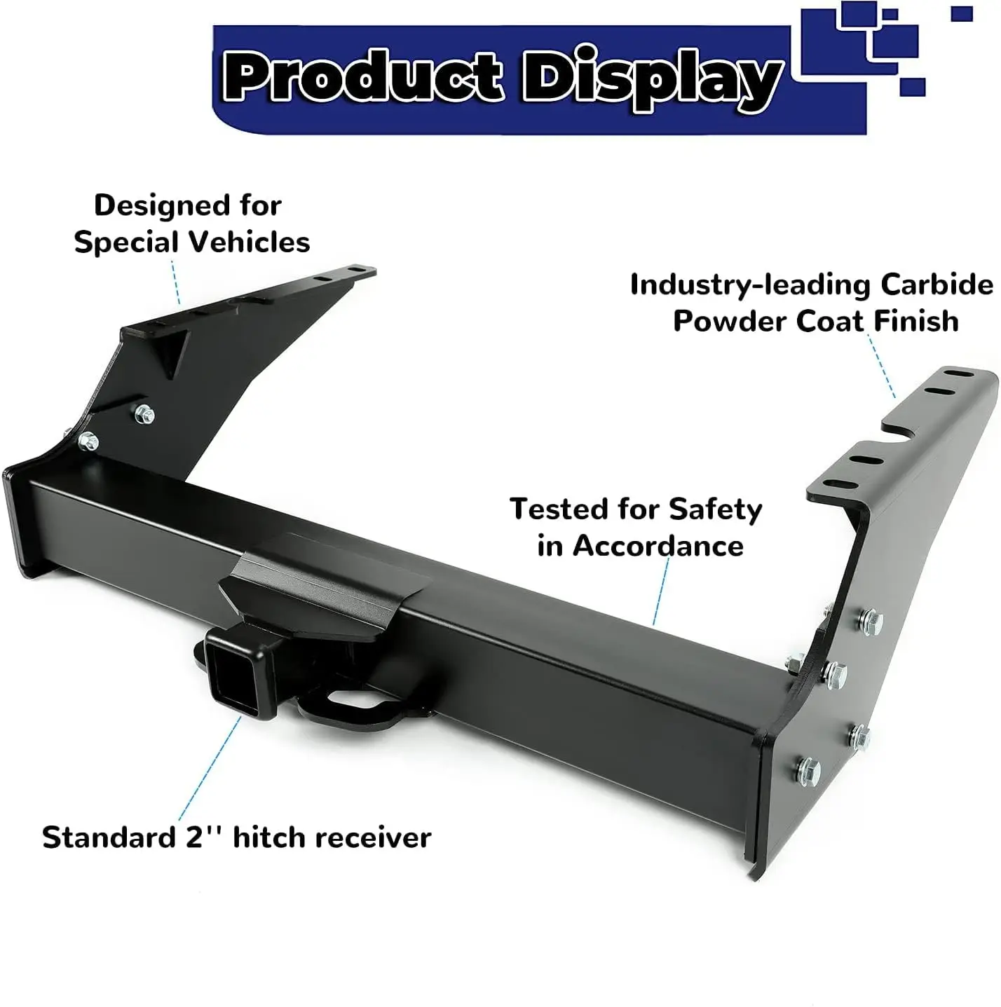 Trailer Towing for Ford Super Duty, Metal, Black, 2-Inch Receiver, 17000 lbs Capacity, Replace for 15410