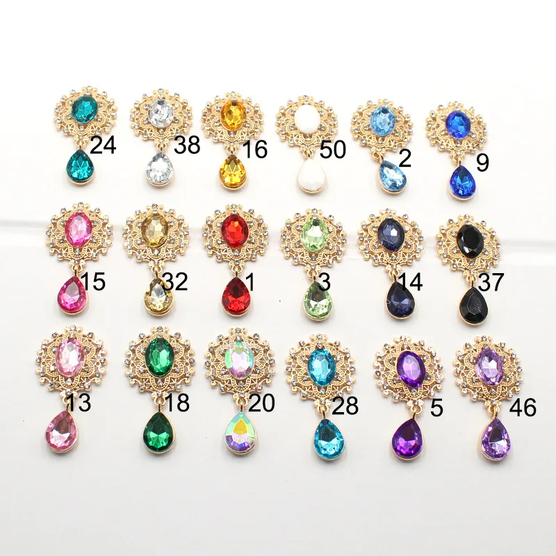 

10Pcs/Lot 25 * 46mm New Hot Selling DIY Jewelry Water Diamond Water Drop Chest Needle Hair Accessories Hair Hoop Accessories