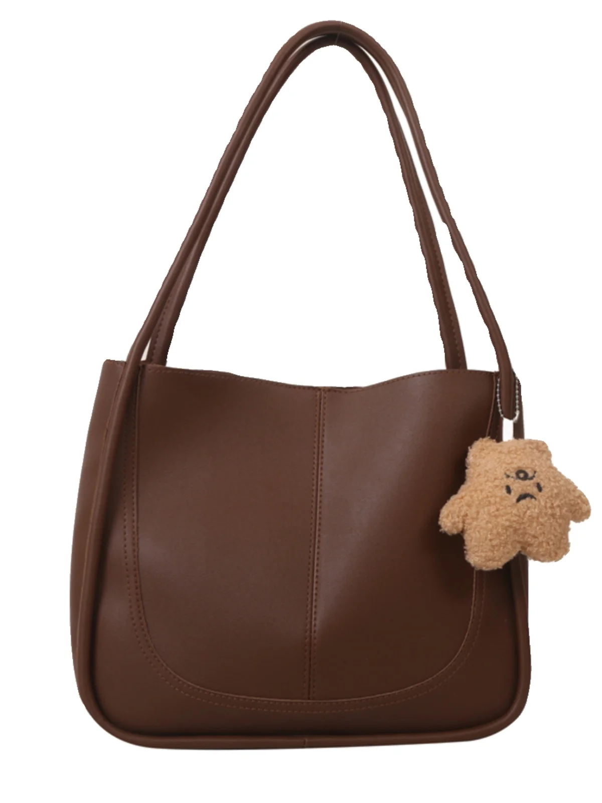 حقيبة دلو كبيرة السعة للنساء، حقيبة كتف متعددة الاستخدامات بتصميم عتيق للتنقل والعمل، حقيبة يد من الجلد الصناعي الناعم #2