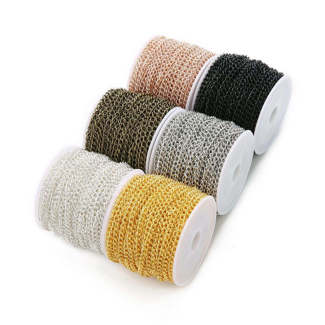 5/10yards 8 Colors Plated Iron Cable Chains Necklace Bulk Link Chain for Jewelry Making DIY Necklace Bracelet Accessories